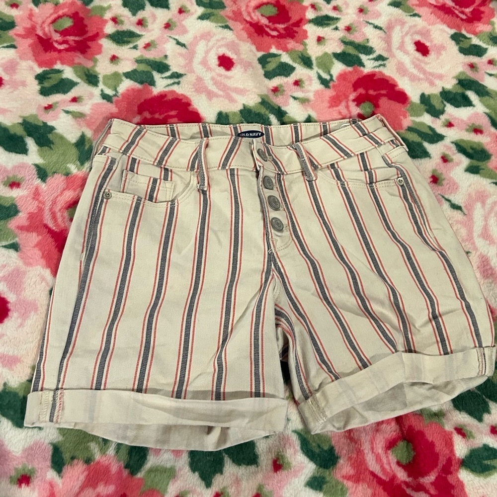 Old Navy Size 2 Striped Jean Shorts - Picture 2 of 7